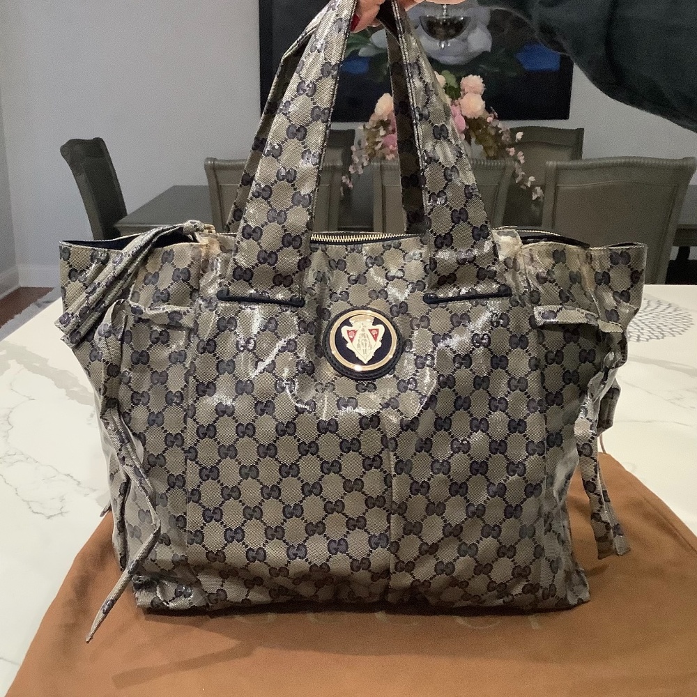 GG Supreme Tote Bag, Size: Large, Color: Blue